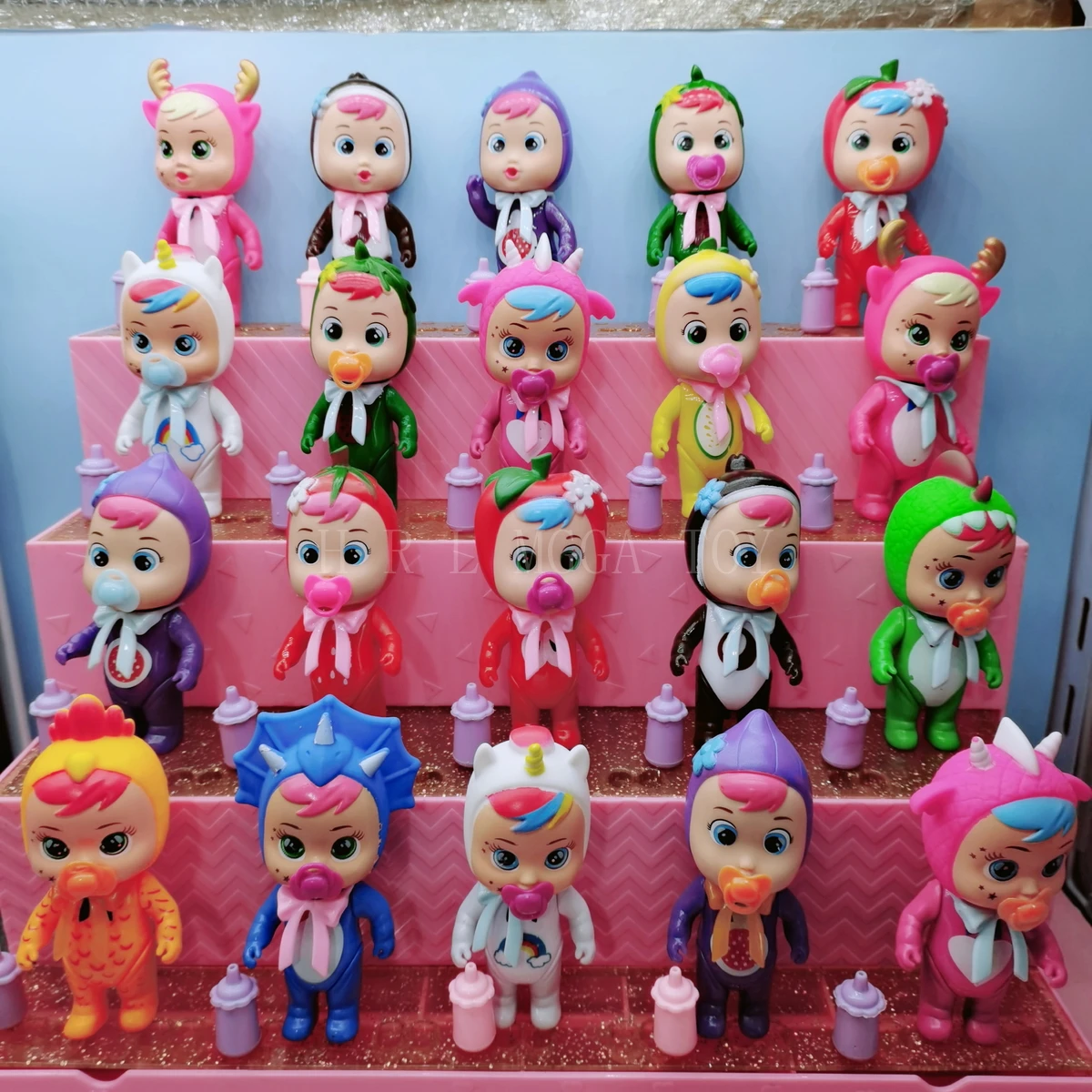 3Pc/6Pc/12 unids/set llorar muñecas puede ser alimentado con agua rociar agua y llorando muñeca juguetes enviar diferentes al azar
