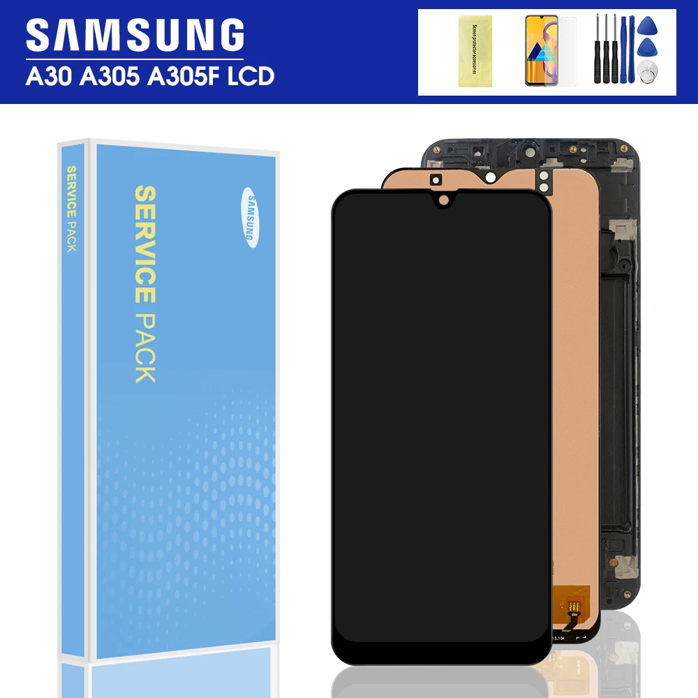 100% Протестировано качество AAA для SAMSUNG Galaxy A30 A305/DS A305F A305FD A305A ЖК дисплей сенсорный