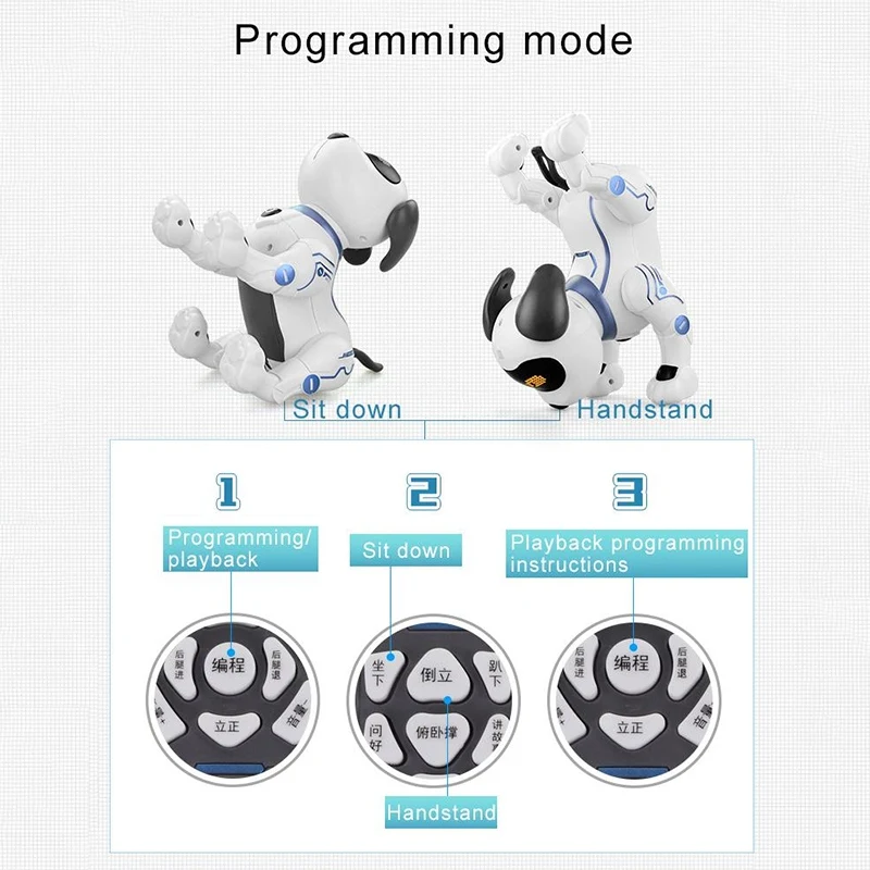 Умный робот собака Программирование трюк собака модели умный робот перевернутый танец бионический робот электронная собака Интерактивный щенок