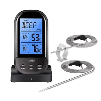 

Digital Meat Thermometer with Waterproof Dual Probe Wireless Remote Thermometer for BBQ Oven Grill