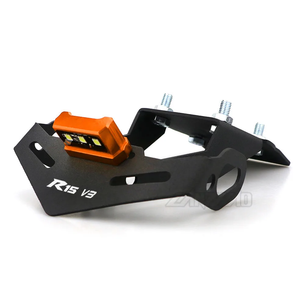 YZF R15 V3 Motorcycle License Plate Frame Bracket Mount Holder with LED Indicator Light for Yamaha R15 V3 2017 2018 2019 2020