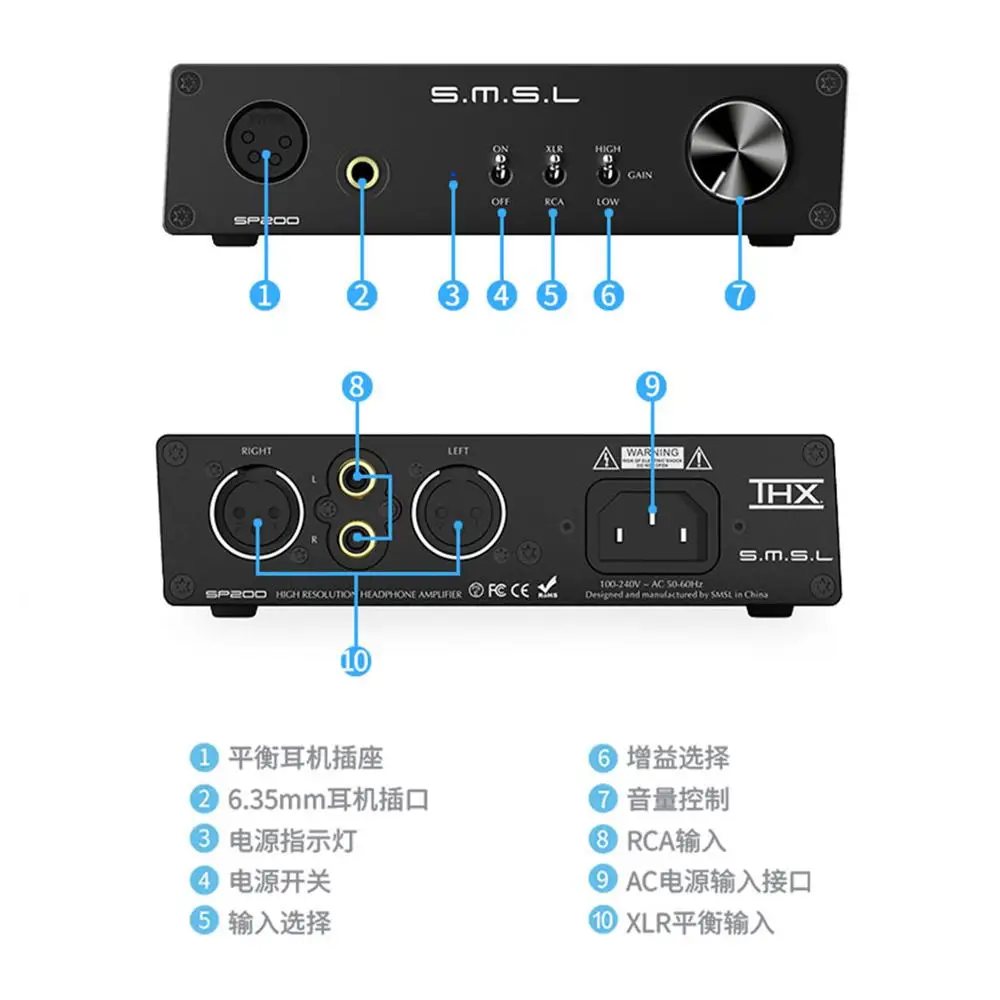 SMSL SP200 THX AAA 888 технология усилитель для наушников