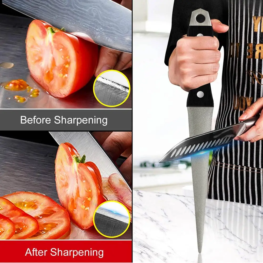 Diamond Knife Sharpener Knife Sharpening Steel Curved Surface for Knife Scissors Honing Whetstone Stone Kitchen Grinding Tool images - 6