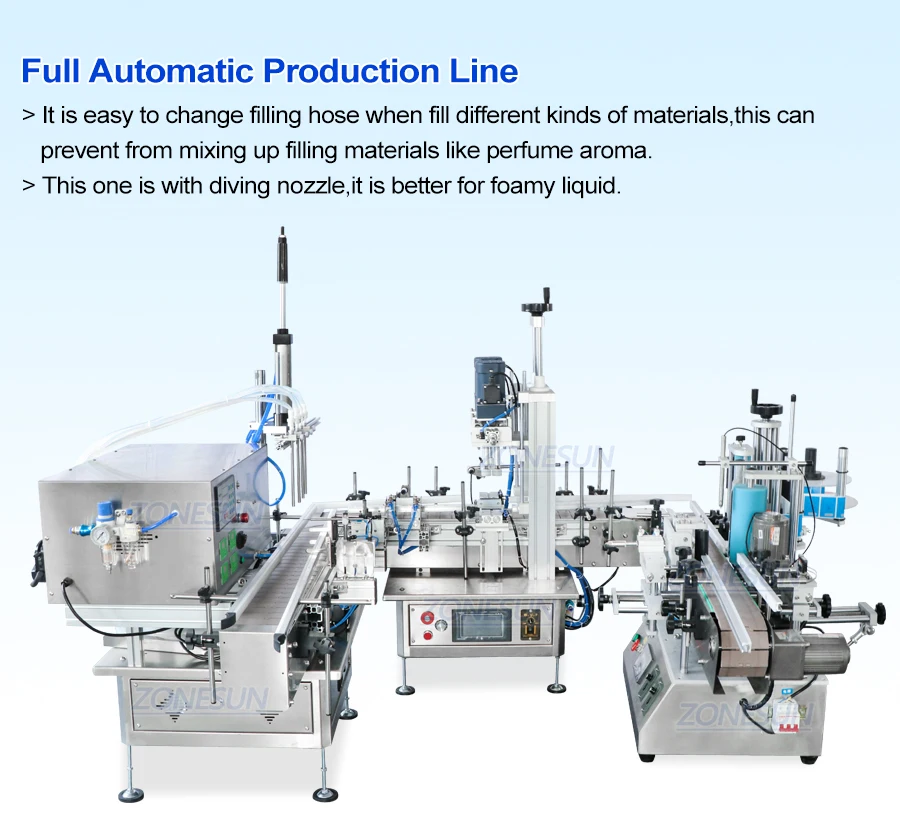 ZONESUN ZS-FAL180C7 U Shape Conveyor  Juice Beverage Liquid Peristaltic Pump Automatic Filling Capping Labeling Machine