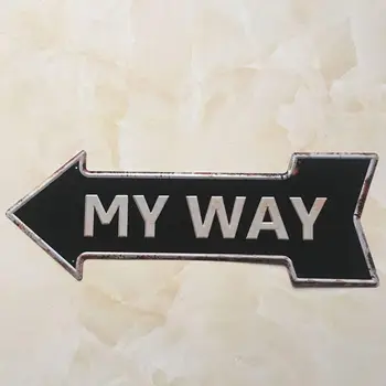 

New Vintage Arrow Plate Poster Indication English Slogan for Bar Pub Decoration Cafe-05, 450 x 160mm