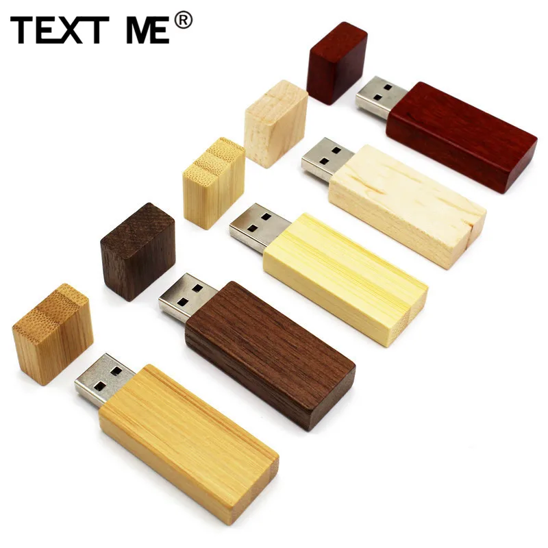 TEXT ME грецкий орех деревянный логотип USB 2 0 Usb Флешка 64 Гб карбонизированный