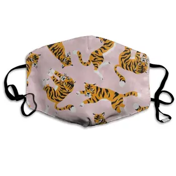 

Face Mask Cute Tiger On Pink Cool Cycling Half Face Earloop Dust Mask for Man