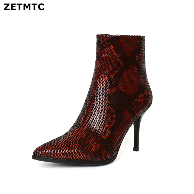 

Sexy boots print ankle boots fashion high heels pointed shoes sexy womens 2019 Chelsea boots
