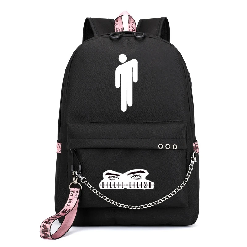 Новинка, зарядка через Usb, рюкзаки для девочек, Billie Eilish, школьные рюкзаки для подростков, дорожный рюкзак для ноутбука, женский рюкзак, сумка Sac A Dos Femme