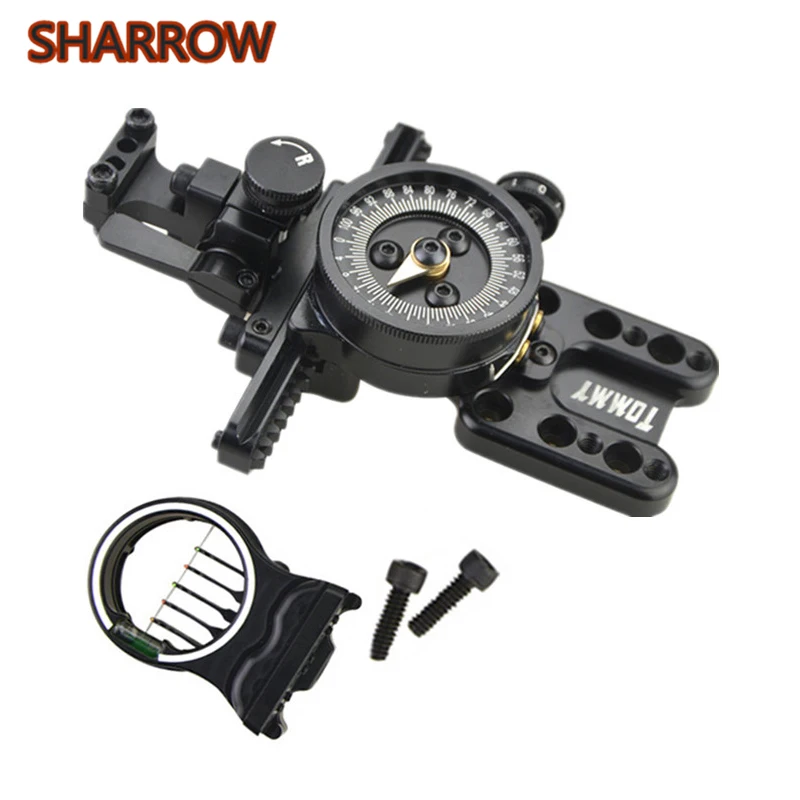 Archery Compound Bow Sight 5 Pin Sight + Bow Sight Adapter Right Hand