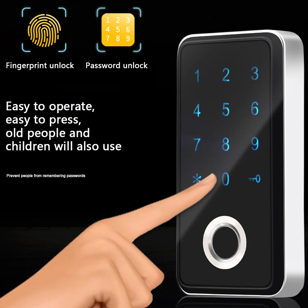 Серебристый Digital Office Cabinet Security Smart Zinc Alloy Home Keyless Keypad Touch Password Multipurpose Fingerprint Durable Door Lock - Цвет: Серебристый
