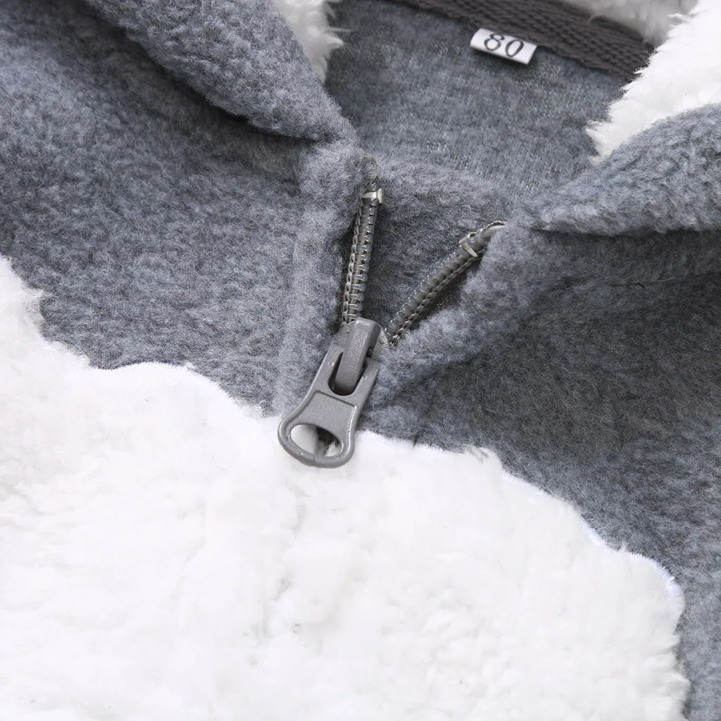Одежда для новорожденных мальчиков зимний флисовый комбинезон для малышей Детский комбинезон с капюшоном и ушками теплое бархатное пальто для мальчиков верхняя одежда От 0 до 2 лет