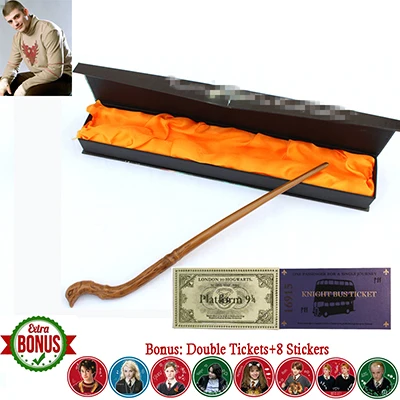 22 Kinds of Harry Series Magic Wand with Box Voldemort Ron Hermione Dumbledore Luna Magic Wand Knight Bus Hogwart Train Ticket - Цвет: Krum