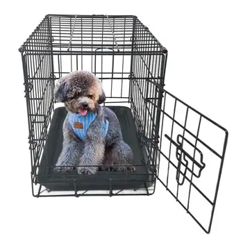 

20 Inch Animal Cage Portable Metal Wire Yard Fence Pet Playpen Animal Fence Cage Kennel Crate 50x30.5x35.5cm with Plastic Pan
