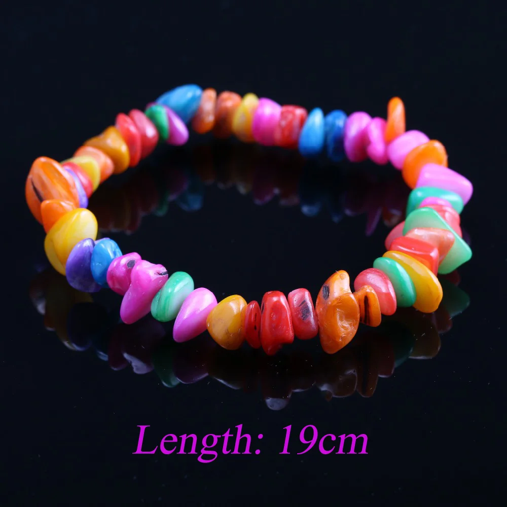Горячая Распродажа браслет из натуральной раковины разноцветные шармы эластичные веревки красочные браслеты подарок для подруги - Окраска металла: Style1