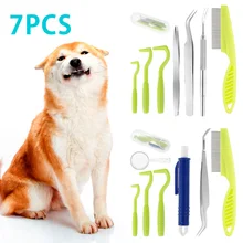 

7Pcs Tick Remover Set Painlessly Tick Twister Include Plastic Tweezers Stainless Steel Tweezers Close-tooth Comb Tweezers Pen