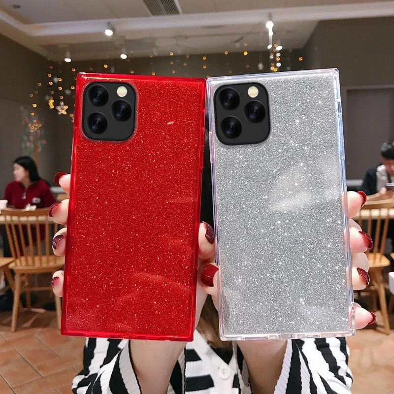 Шикарный мягкий чехол из ТПУ для iPhone SE 2 2020 Xs Max X XR 7 8 6 6s Plus квадратный 11 Pro |