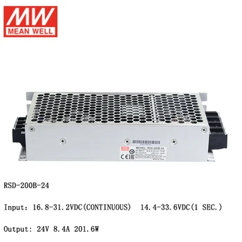 

MEAN WELL RSD-200B-24 Input 16.8~31.2V DC to 24V DC 8.4A 200W Railway DC-DC Converter Switching Power Supply 24V DC Transformer