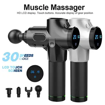 

2019 Professional Muscle Massage Black/silver High-power Cordless Deep Tissue Percussive Massage Treatment For Pain Relief