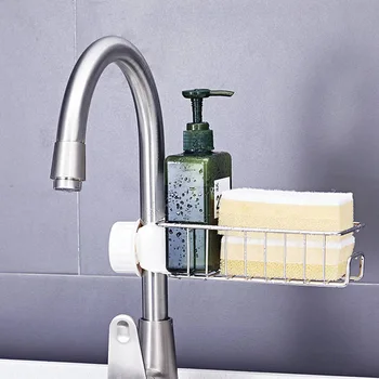 

Faucet Hanging Rack Kitchen Versatile Stainless Steel Admission Strong Bearing Stable Easy Install Direction Adjustable Shelf
