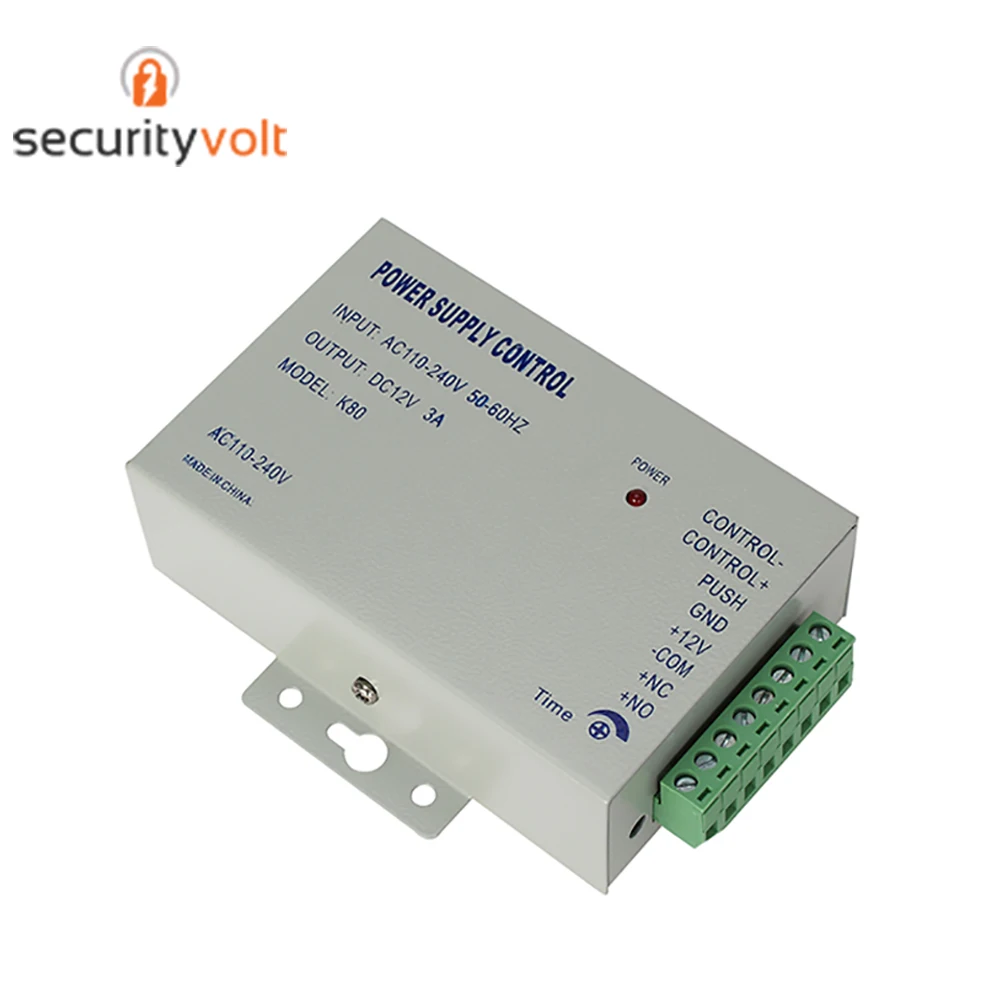 

DC 12V 3A Small Size Door Access Control System Video Door Phone Switch Power Supply AC 110~240V with Time Delay