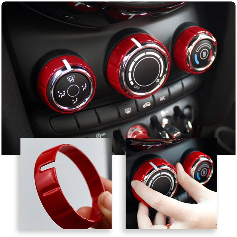 

3 шт. модификация интерьера автомобиля ручка кондиционера выпускного отверстия воздуха декоративное кольцо для MINI ONE COOPER S F55 F56 F57 Автомобильная наклейка