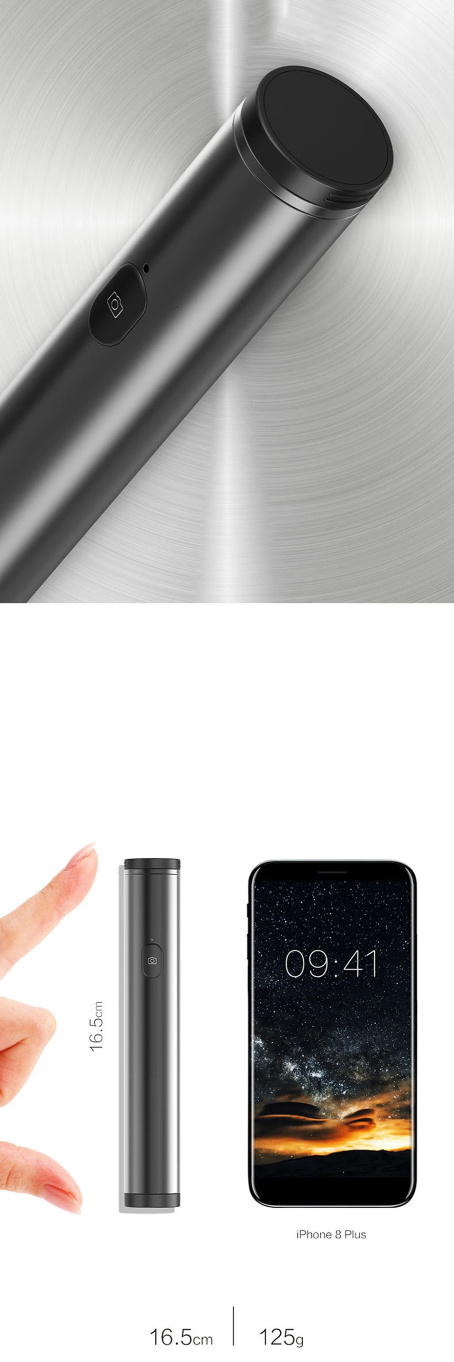 Высококачественная алюминиевая селфи-Палка для телефона с Bluetooth, светодиодный светильник, ручной монопод с беспроводным затвором для IOS Android