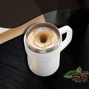 

Automatic Self Stirring Mug Stainless Steel Thermal Cup Magnetic Heating Mug Coffee Milk Mixing Cup No Battery Required