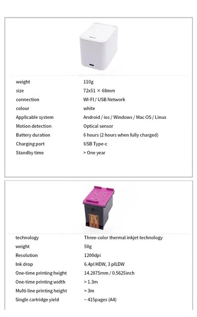 Kongteng-Mini impresora portátil Mbrush, manual de inyección de tinta, a  Color, móvil, personalizada, código, símbolo, patrón, tarjeta, tatuaje