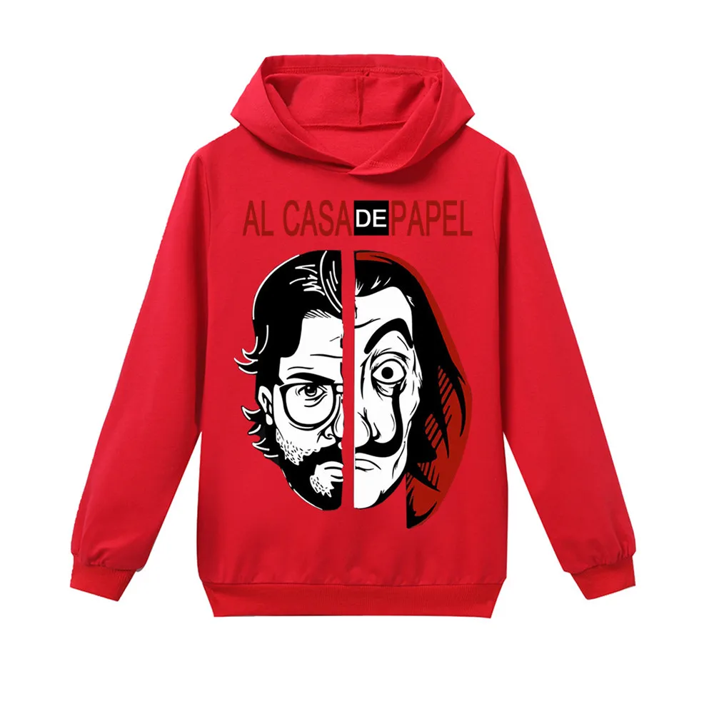 La Casa De Papel 3D печатные толстовки с капюшоном Мальчики деньги Heist ТВ серии забавные