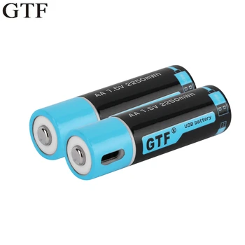 

GTF 1.5V real 1500mAh AA li-ion Battery 2250mwh li-polymer with USB rechargeable lithium ion battery for toys remote controls