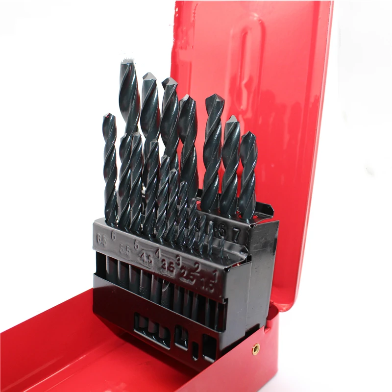 

High quality 19PCS HSS twist bit small diameter1.0-10.0mm Set bit Suit in Iron box for machine Tool type diameter twist drill