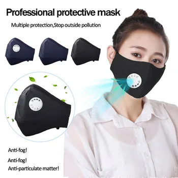 

PM2.5 Dust Cotton Mask With Replaceable Activated Filter And Valves Anti-dust Anti Pollution Face Mouth Mask Reusable Washable