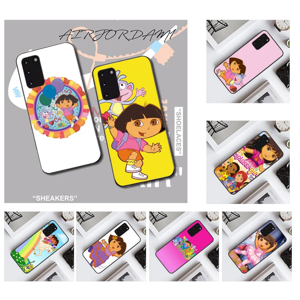

NBDRUICAI cartoon Dora the Explorer TPU black Phone Case Cover Hull for Samsung S20 plus Ultra S6 S7 edge S8 S9 plus S10 5G