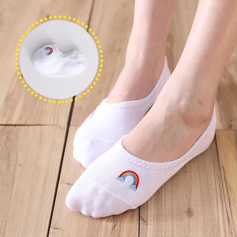 韓国春夏の靴下おかしいボート靴下女性通気性綿の靴下ファッション刺繍かわいいショートソックスpopsocket 靴下スリッパ Aliexpress