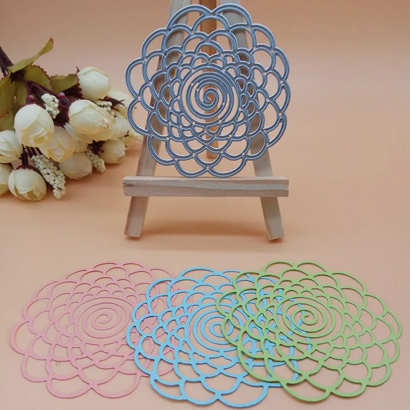 

Spiral Circle flower cutting die for scrapbooking 3d Stencils Embossing DIY photo album Decorative Embossing DIY Paper Cards