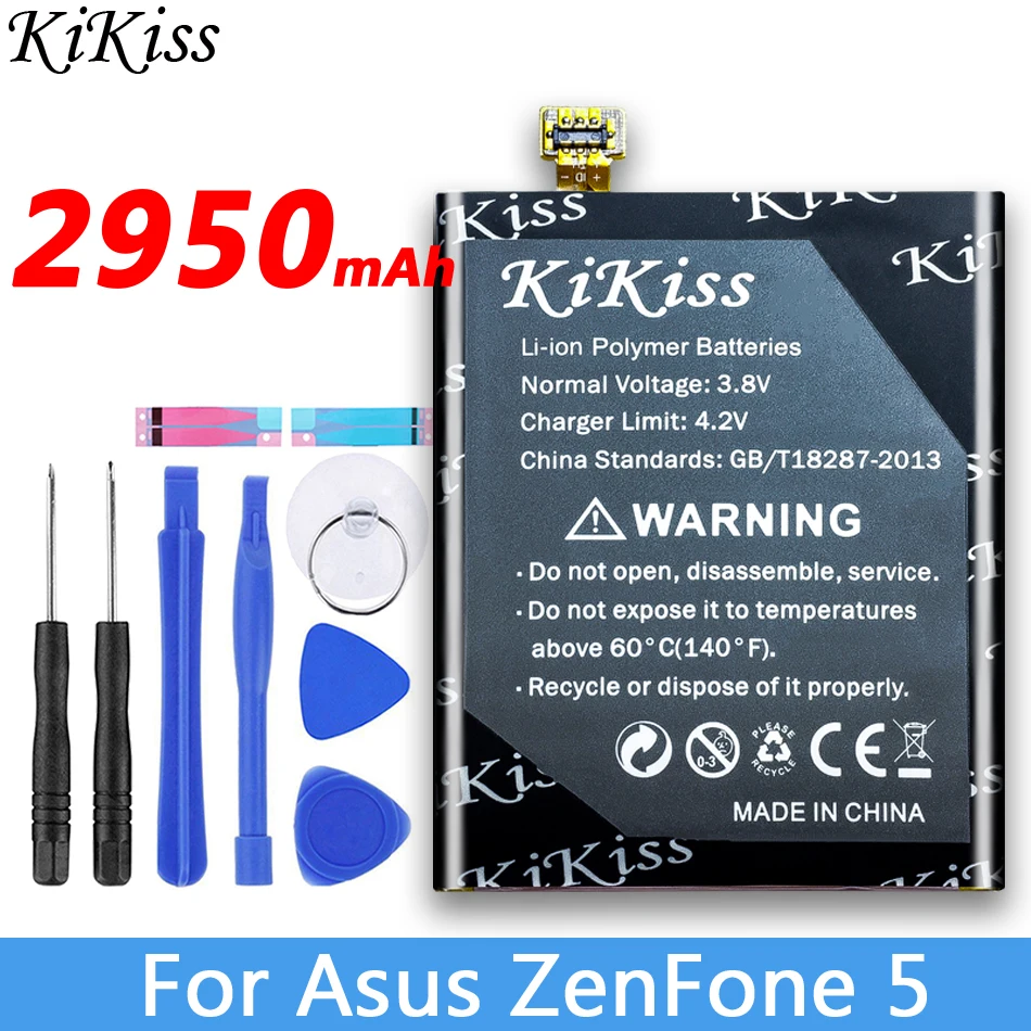 Аккумулятор KiKiss для Asus ZenFone 5 A500G A500 A500CG A501CG A500KL ZenFone5 C11P1324 2950 мАч замена мобильный
