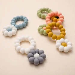 New Baby Chew Accessories Silicone Teether Beads Candy Bracelet Silicone Crib Teething Beads Soother Chain Rattle