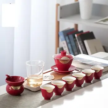 

Drinware Teaware Tea Set Suit Home Simple Small Teapot 6 Cups 1 Gongdao Mug Tea Filter