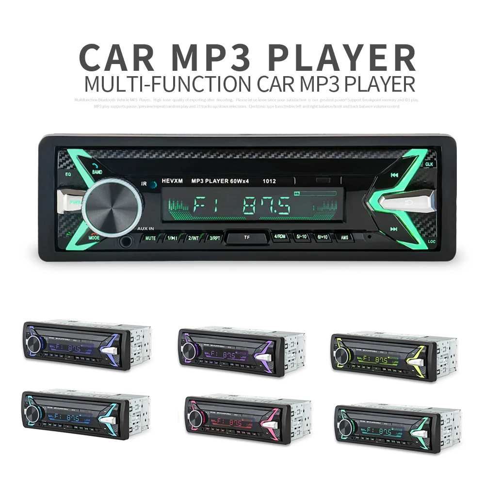 

Car Radio 1din Autoradio Aux Input Receiver Bluetooth Stereo Radio MP3 Multimedia Player Support FM/MP3/WMA/USB/SD Card