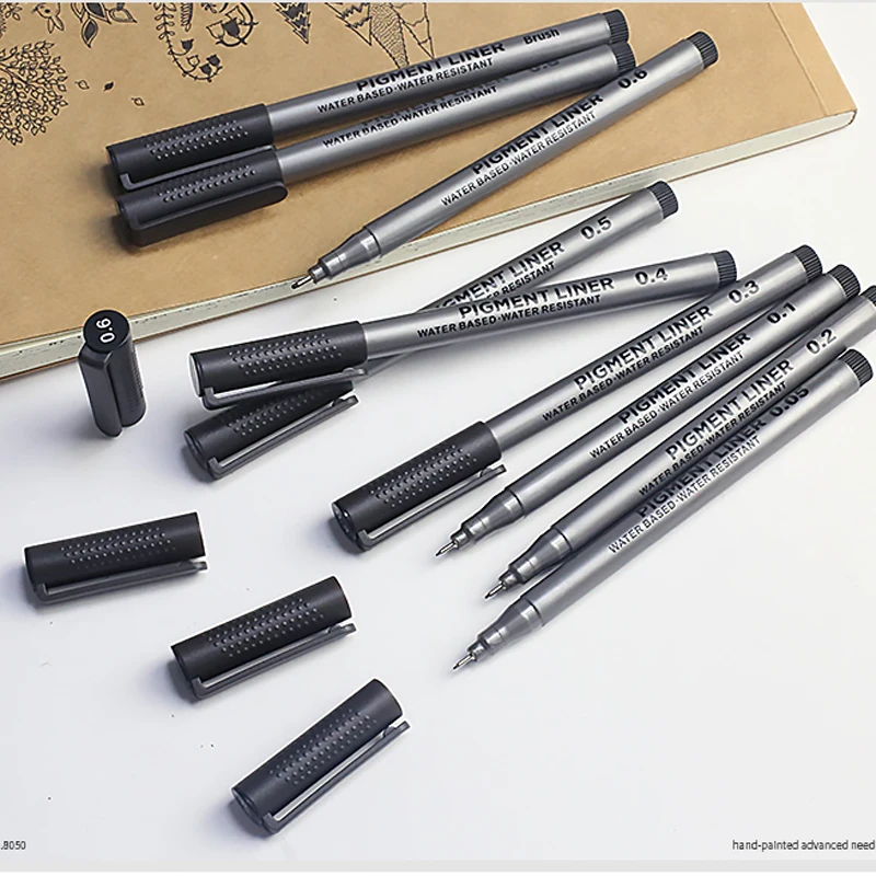 Marker Pen 9Pcs/set Pigment Liner Micron Ink Marker Pen For Drawing
