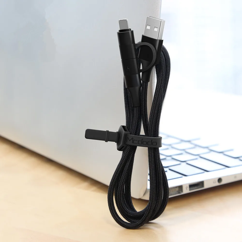 MCDODO 2в1 кабель USB type C для iPhone XS MAX XR X 8 7 Plus быстрое зарядное устройство шнур QC 4 0 Samsung