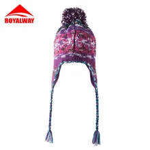 ROYALWAY зимние вязаные шапки бини женские толстые теплые шапки с защитой ушей Женская милая модная вязальная Шерсть шапки