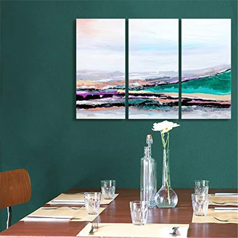 

Modern Abstract, 3 Fight Orange Seascape, Wall Art Hand-Drawn Oil Painting, Canvas Oil Painting