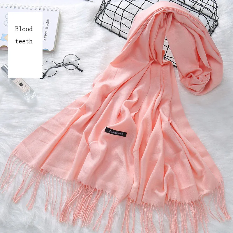 Женский зимний теплый и толстый клетчатый шарф с кисточками, кашемировая шаль с бахромой, мягкий теплый шарф-одеяло для женщин