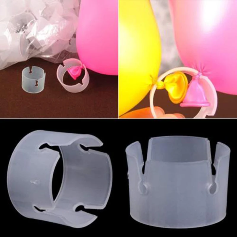 100Pcs Balloon Arch Stand Connectors Clip Ring Buckle Wedding Birthday Tools Set
