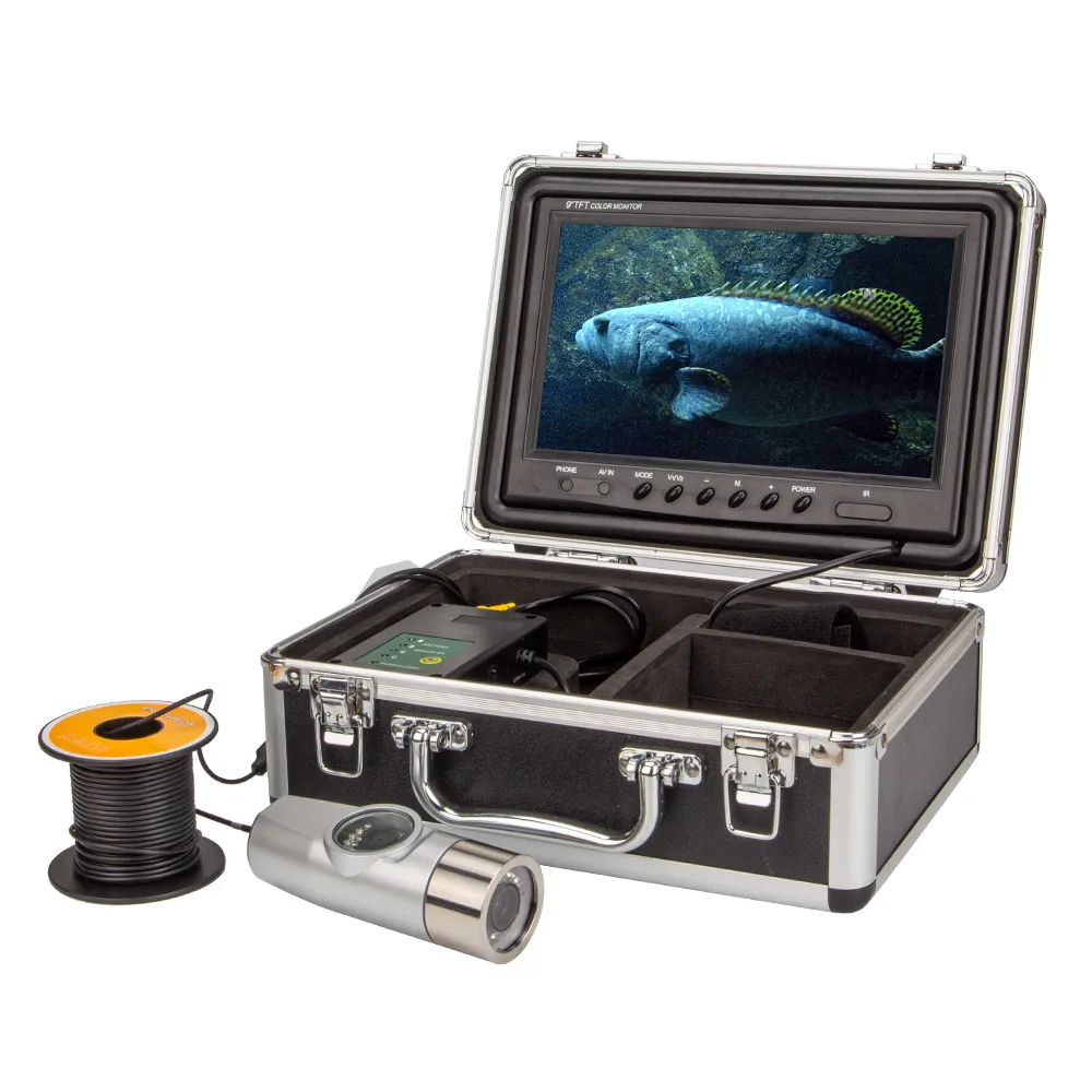 WF21 Dual camera  9inch  Monitor 1080P Underwater Fish Finder Video Camera for Fishing 8 Infrared IR LED Fishfinder