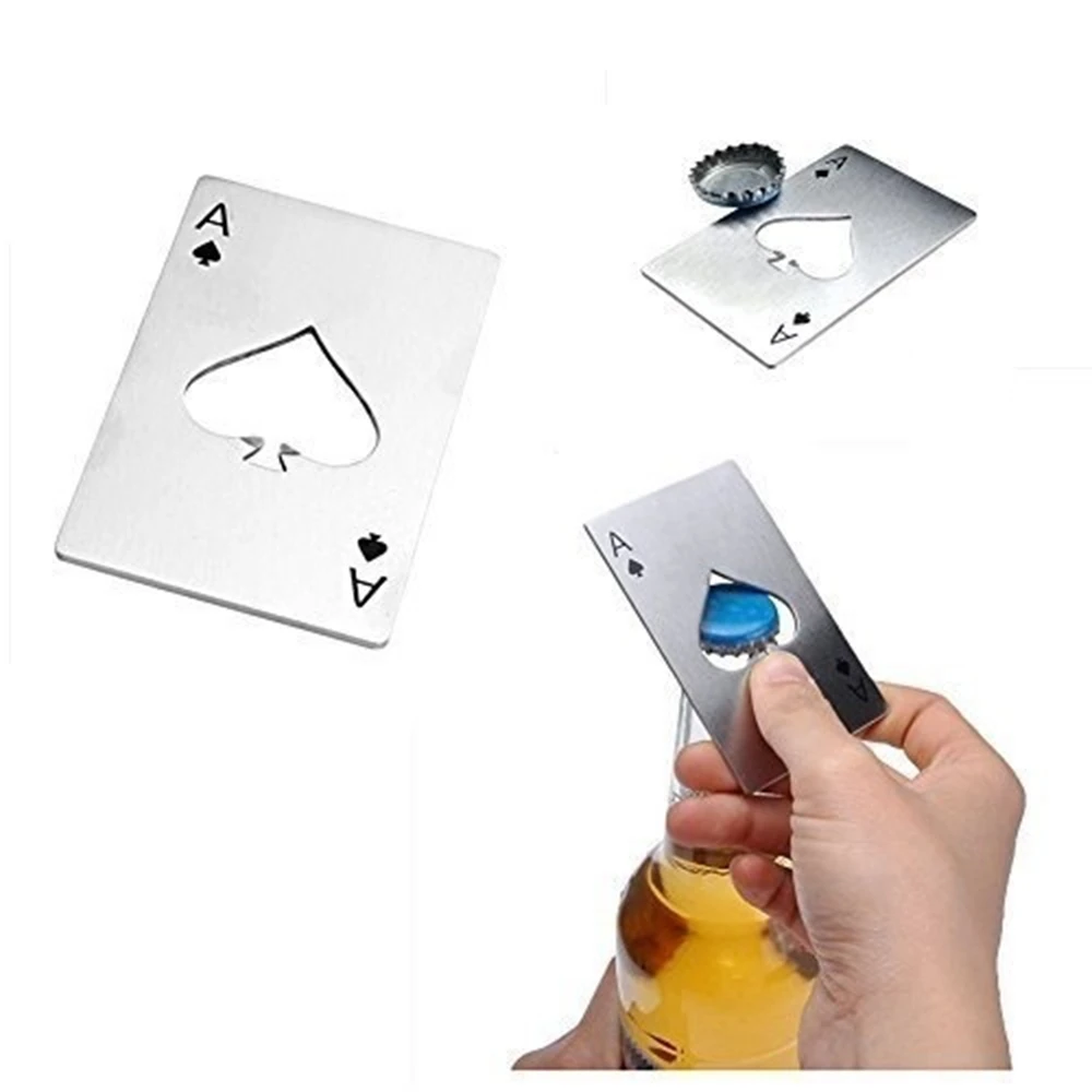 Stainless Steel Poker Card Credit Size Glass Beer Bottle Opener Kitchen Gadget Tools Bar Tool Claw For | Дом и сад