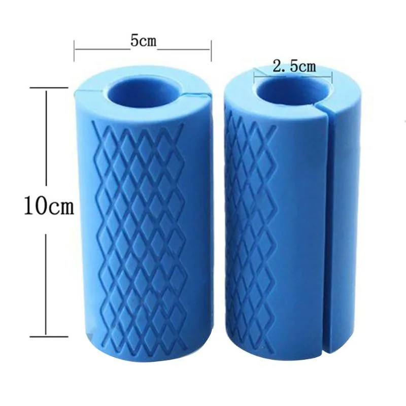 2PCS Dumbbell Barbell Grip Silicone Anti-Slip Fitness Handle Weightlifting Support Weights Pull Up Bar Bodybuilding Equipment