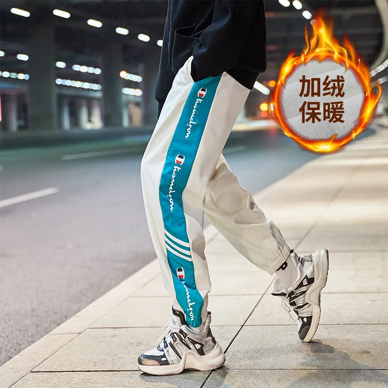 

2019 Winter New Style Athletic Pants Men's plus Velvet xi ha ku Fashion COUPLE'S Trousers